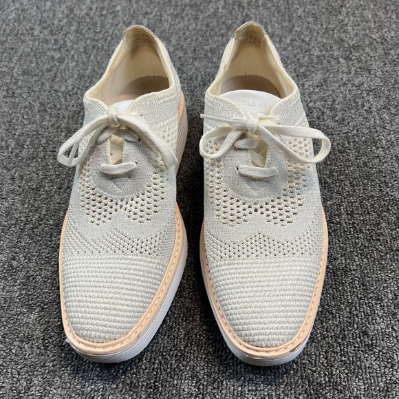 Cole Haan Modern Wingtip Oxford 7B Off White Stitchlite Knit Flowerfoam Preppy — photo 2